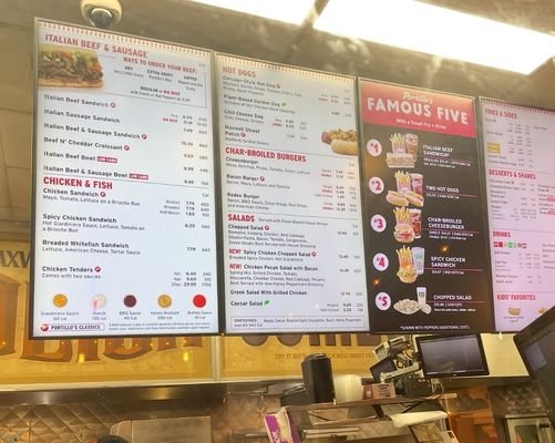 Portillos Italian Beef Menu With Prices