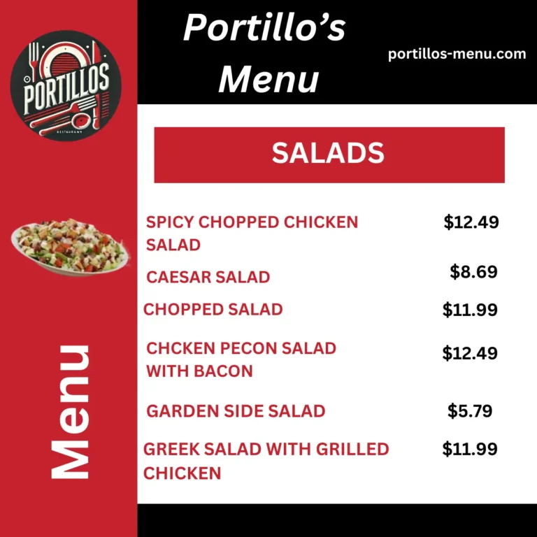 Portillos Salads Menu With Prices