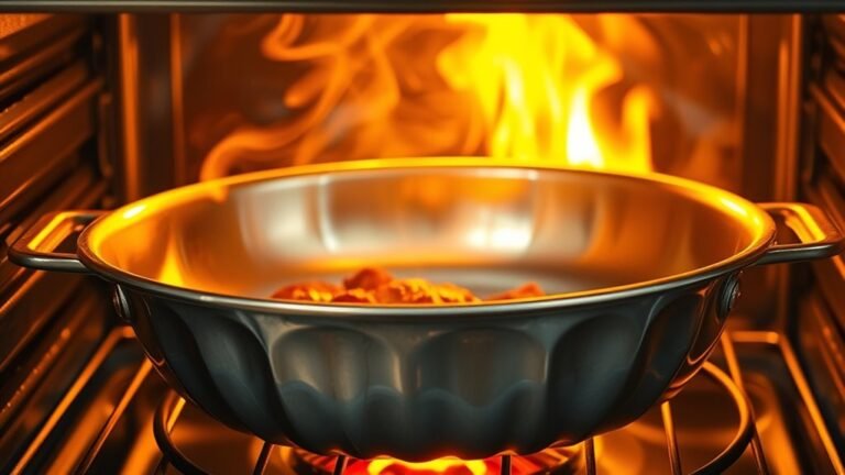 aluminum pan in oven