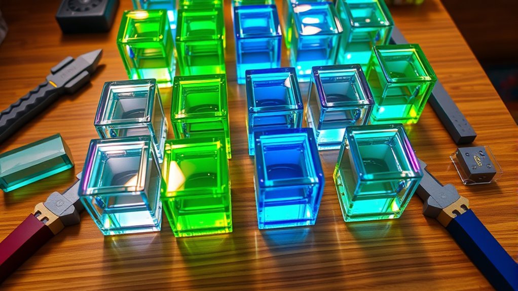 arrange glass blocks properly