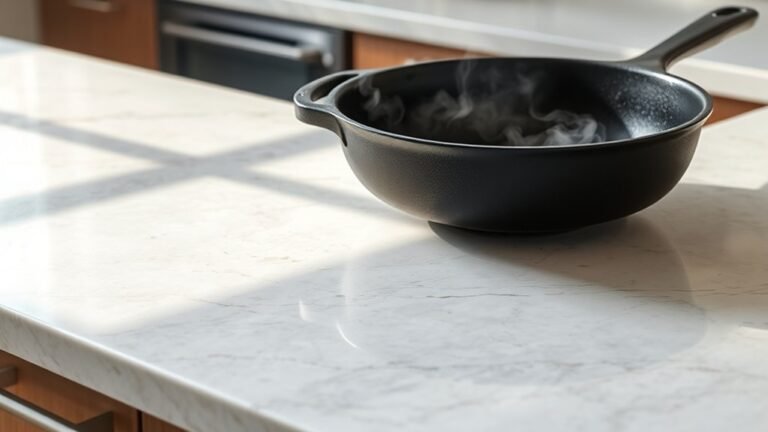 avoid placing hot pans