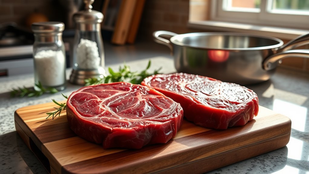 bring steaks to room temperature