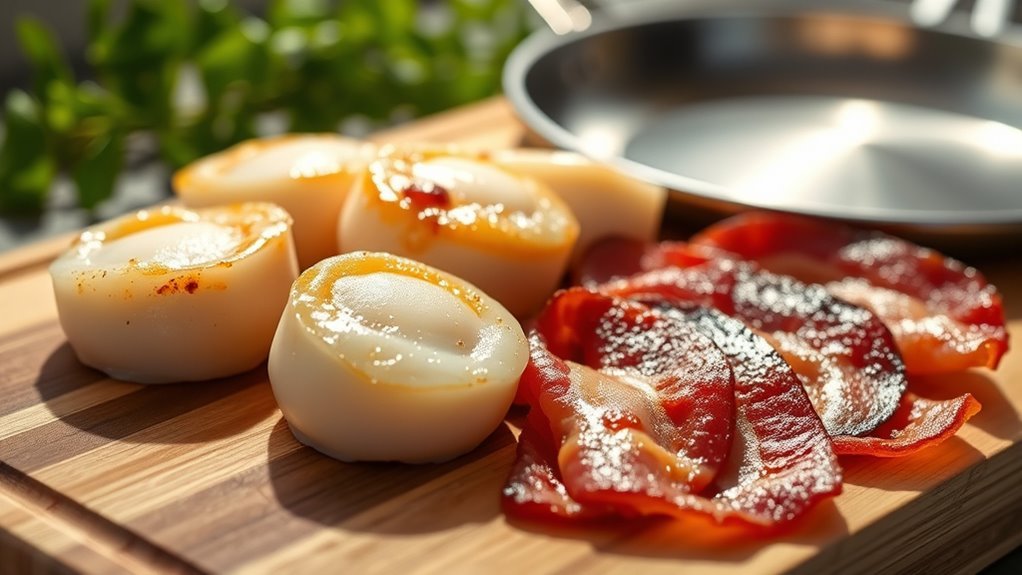 choose dry fresh scallops