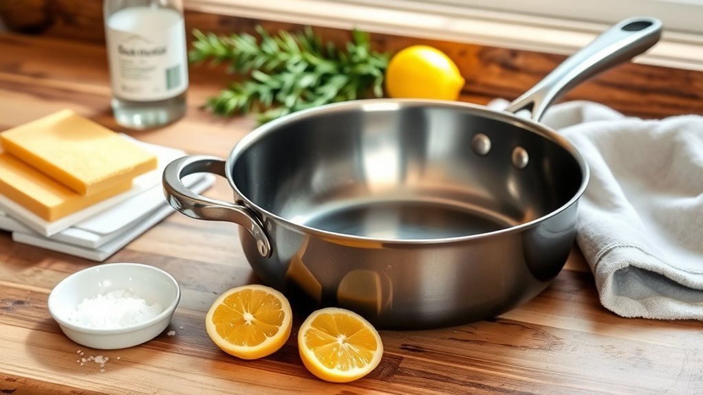 clean carbon steel pan