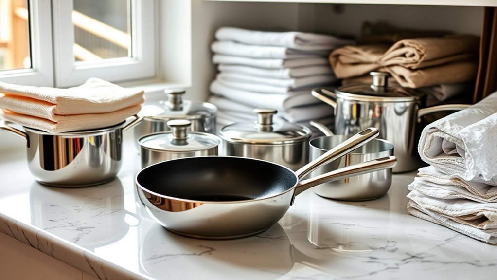 clean dry secure cookware