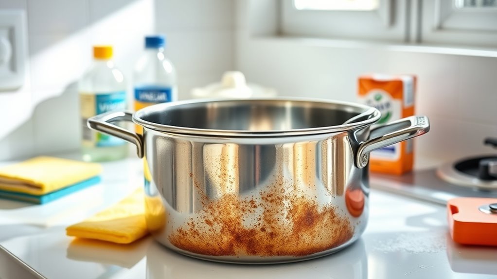 cleaning pot and pan bottoms