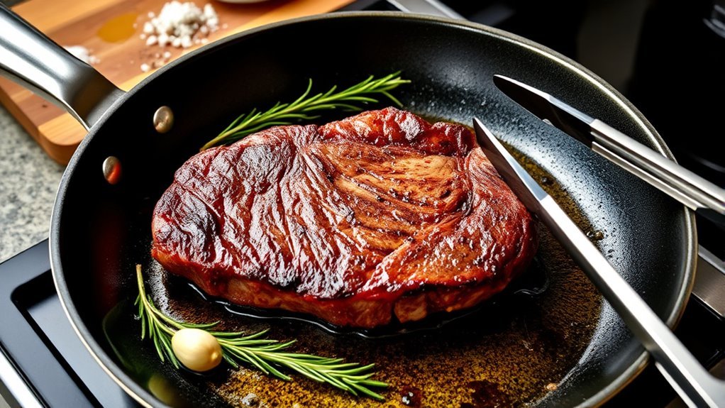 cook t bone steak pan