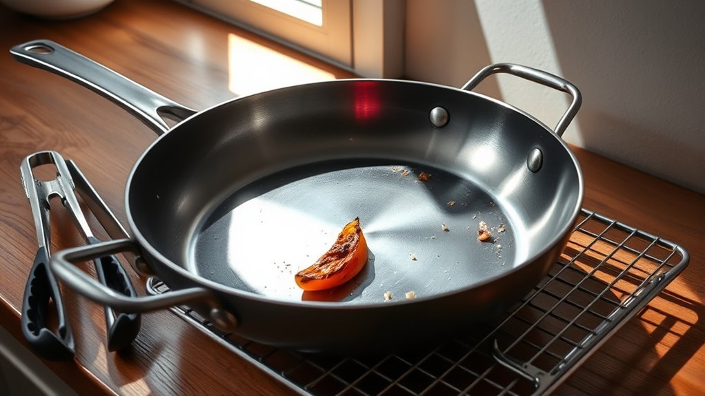 cool pan before cleaning