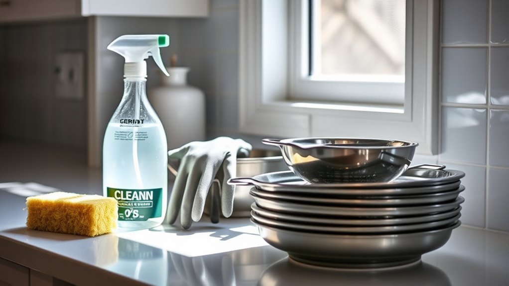 gather cleaning supplies and tools