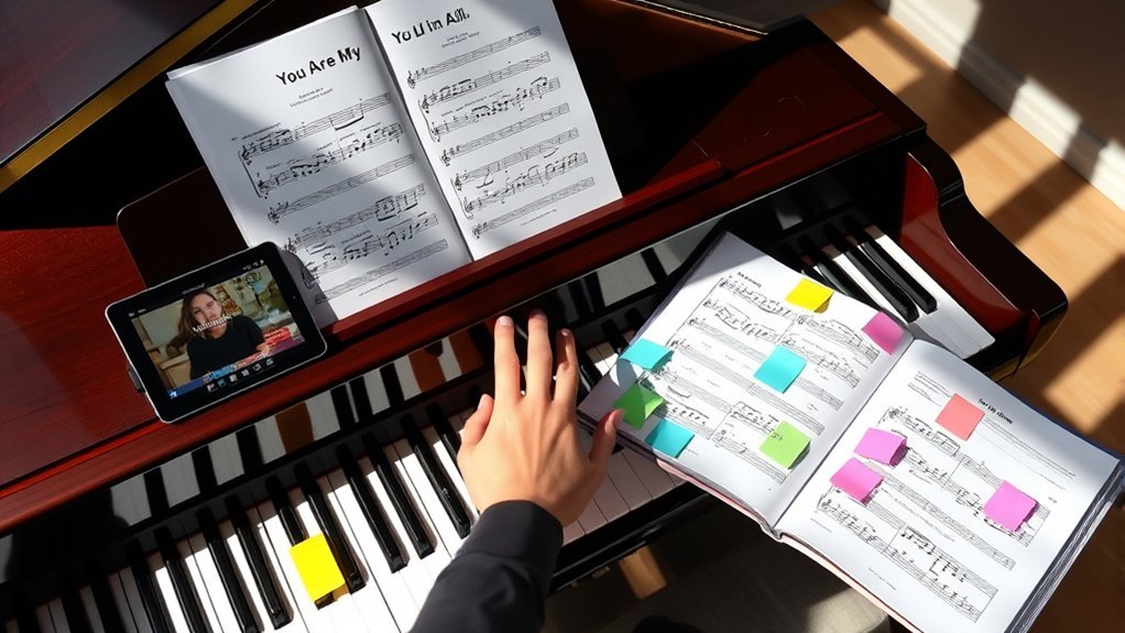 gather sheet music and tutorials