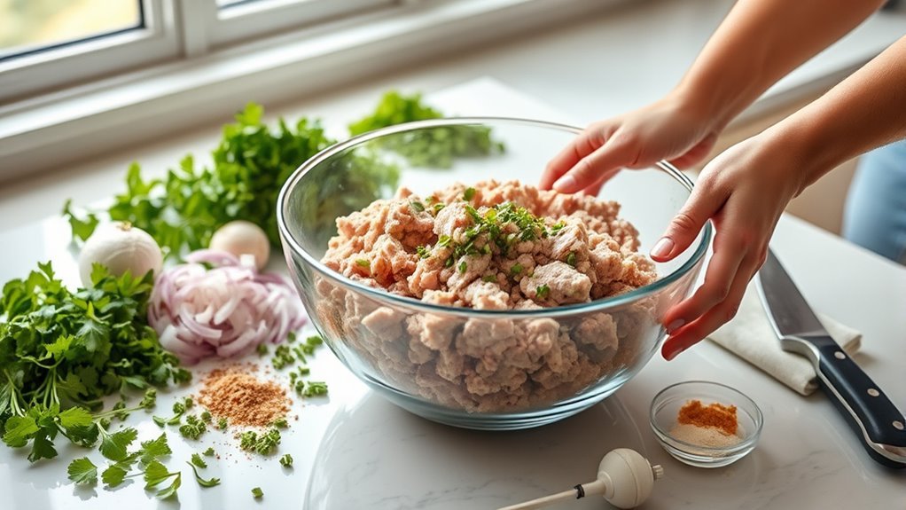 gently shape moist patties