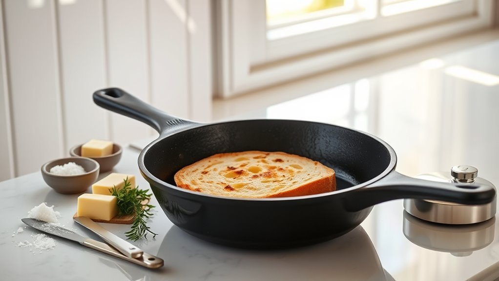 heat flip toast evenly