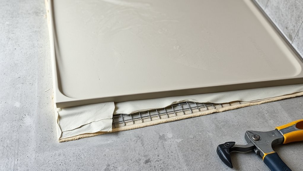 install membrane reinforce securely