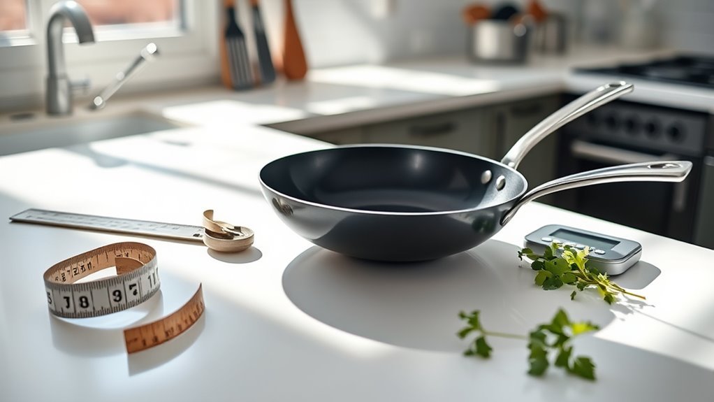 measuring frying pan size