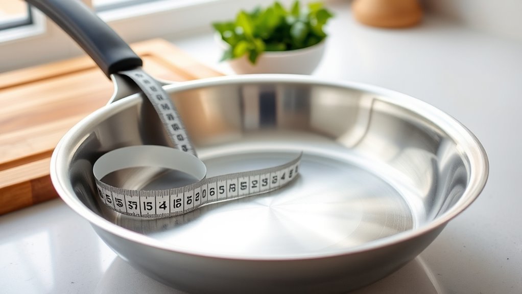 measuring frying pan size
