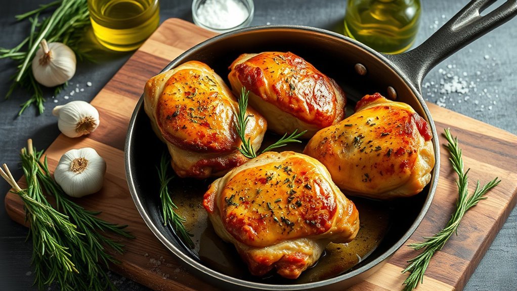 pan fried bone in chicken