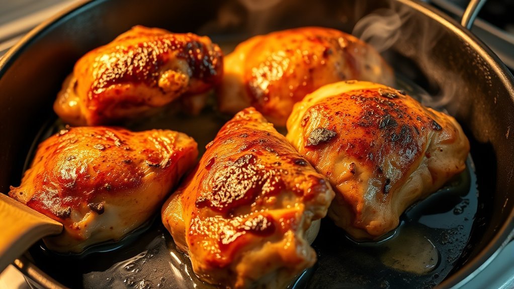 pan fry bone in thighs duration