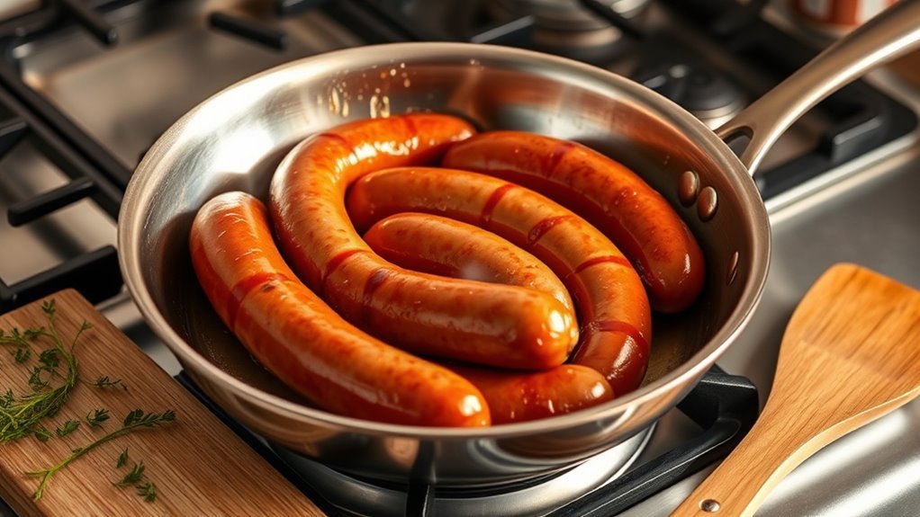 pan fry bratwurst until crispy