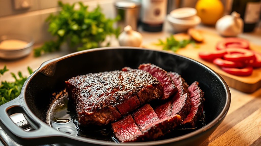 pan fry skirt steak quickly