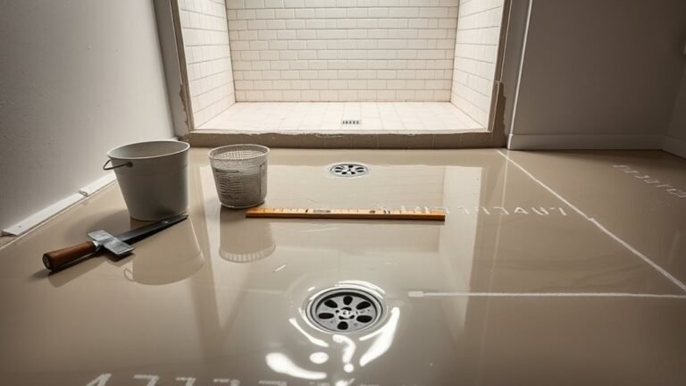 pouring shower pan concrete