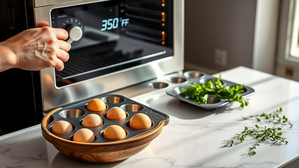 preheat oven prepare muffin tin