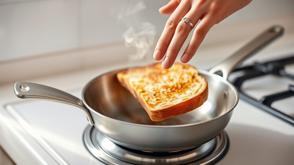 preheat pan before toasting
