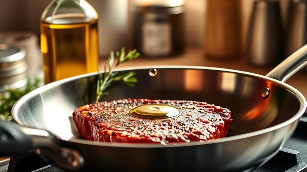 preheat pan use high heat oil