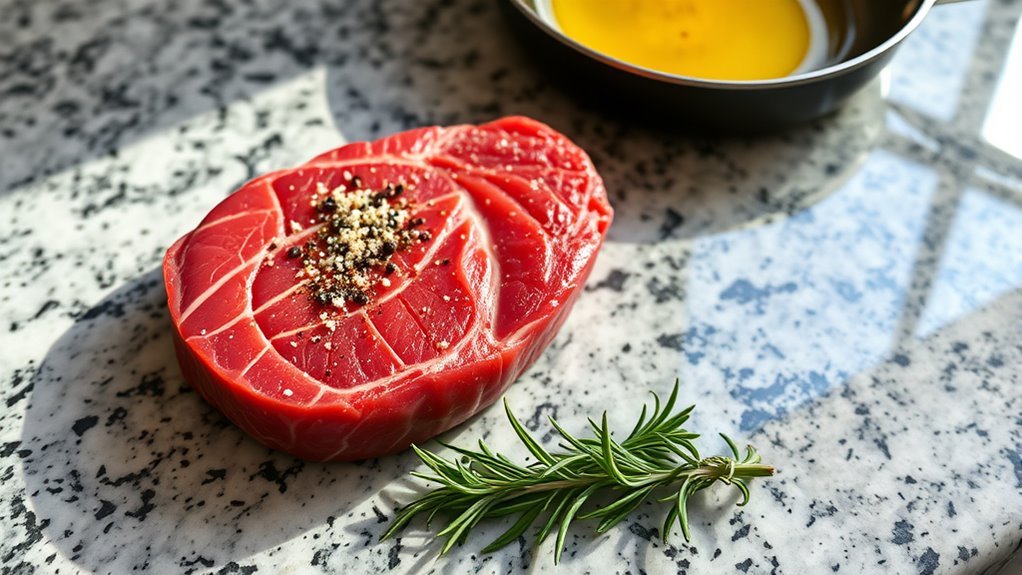 preheat season sear steak