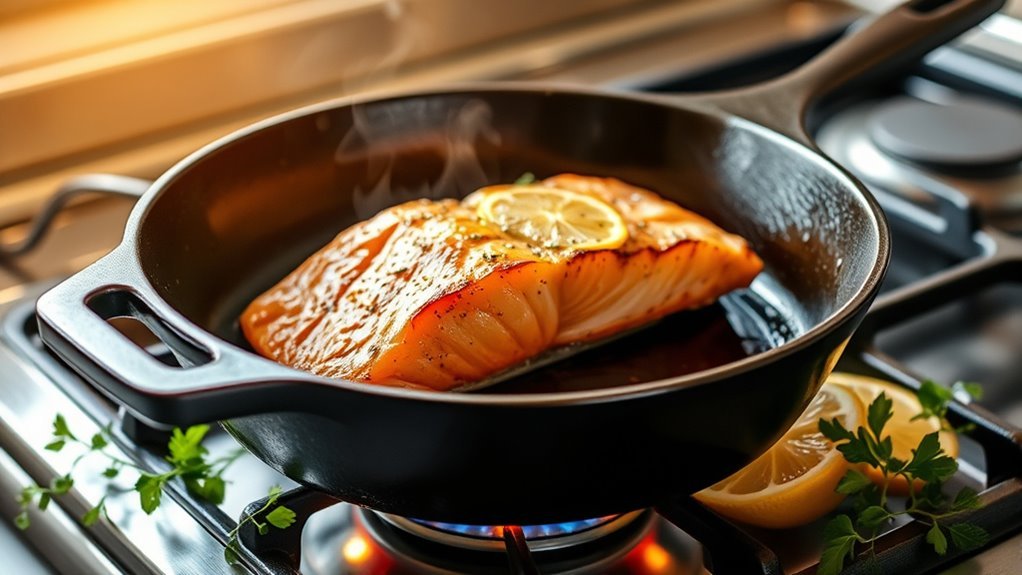 preheat skillet properly for searing