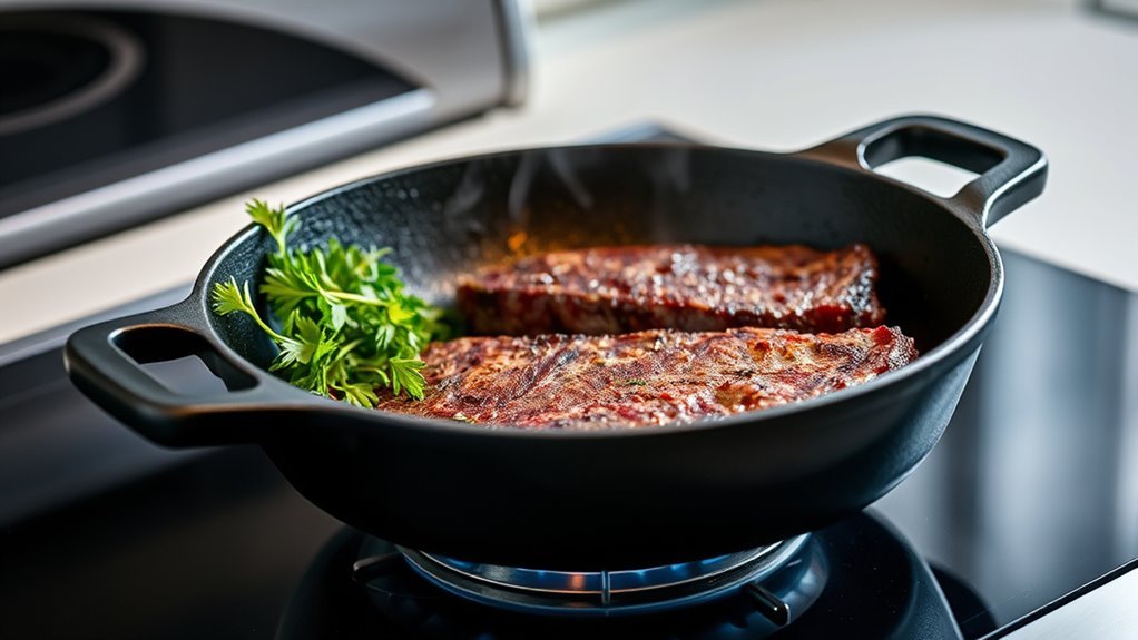 preheat skillet to sear