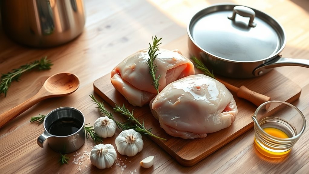 prepare seasoned chicken thighs