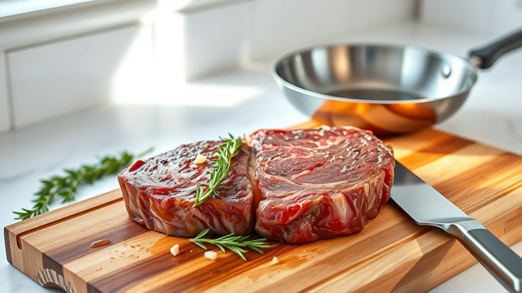 prepare steak for searing