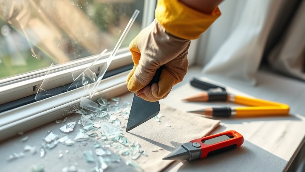 safely remove broken glass