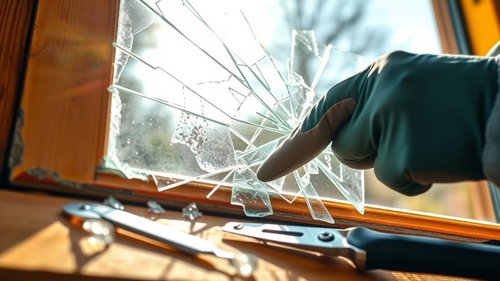 safely remove old glass