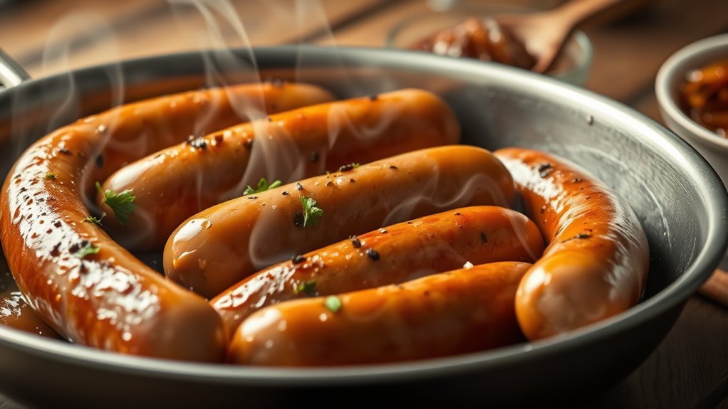 sear brats for crispiness