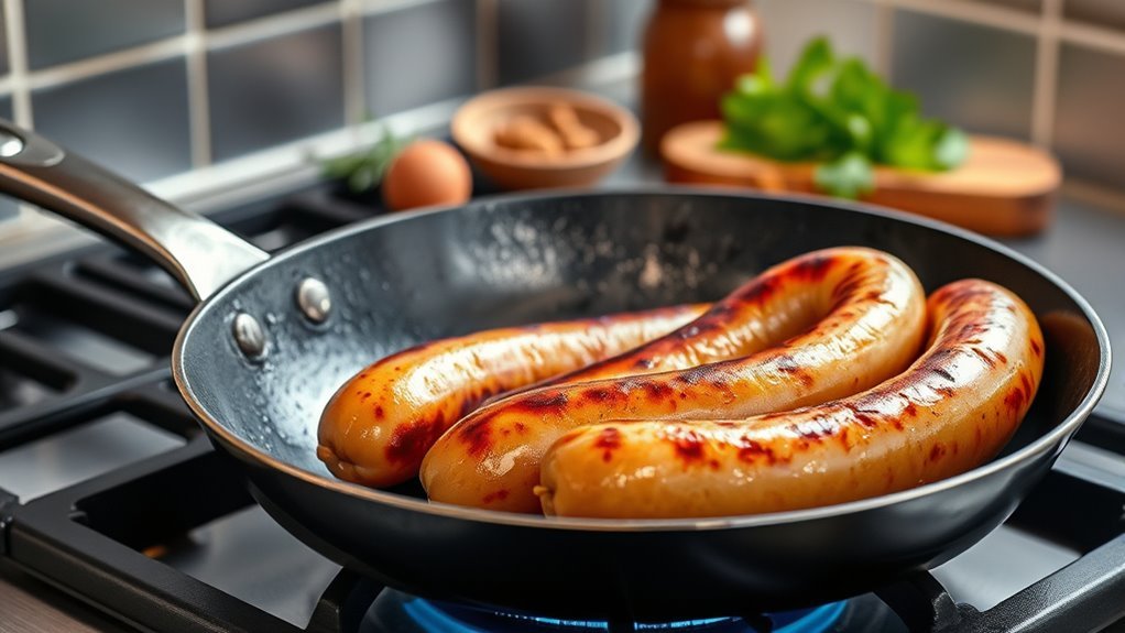 sear bratwurst for crust