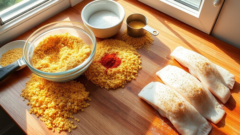 seasoned cornmeal coating preparation