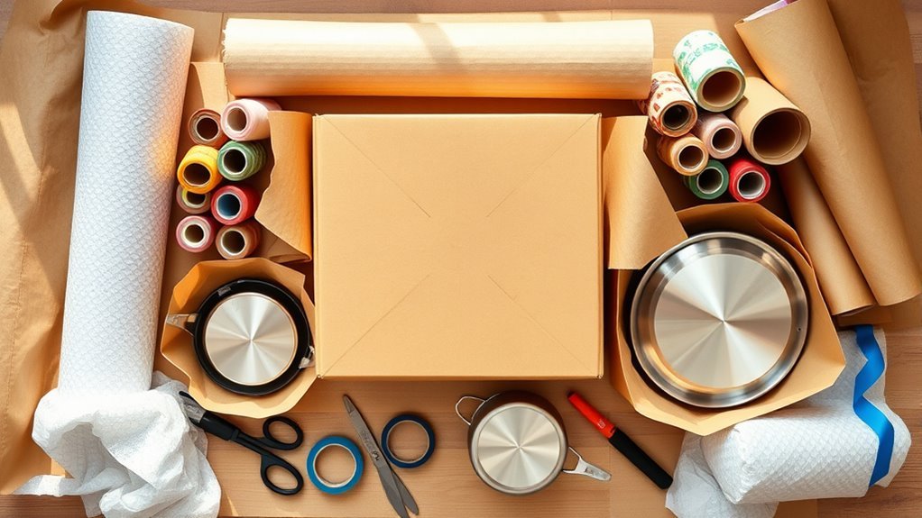 securely pack cookware items