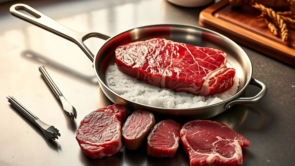 select thick even steaks