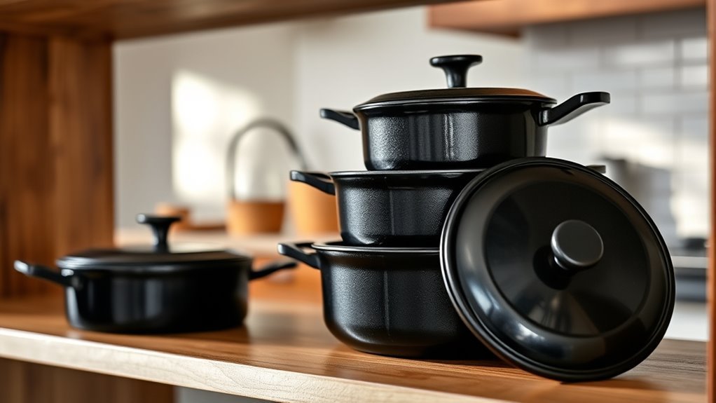 separate pots and lids