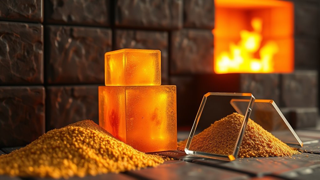 smelt sand into glass