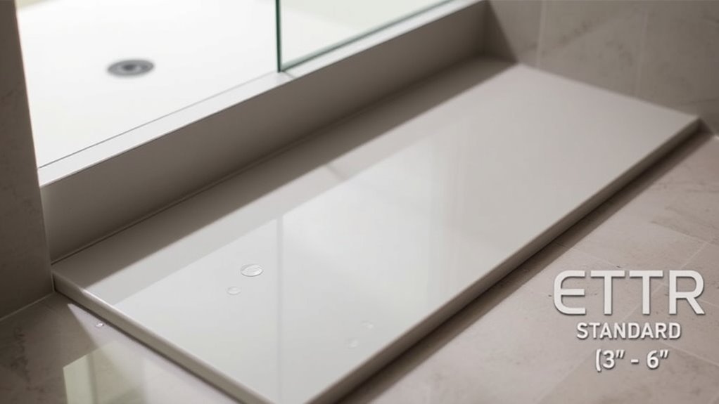 standard shower threshold sizes