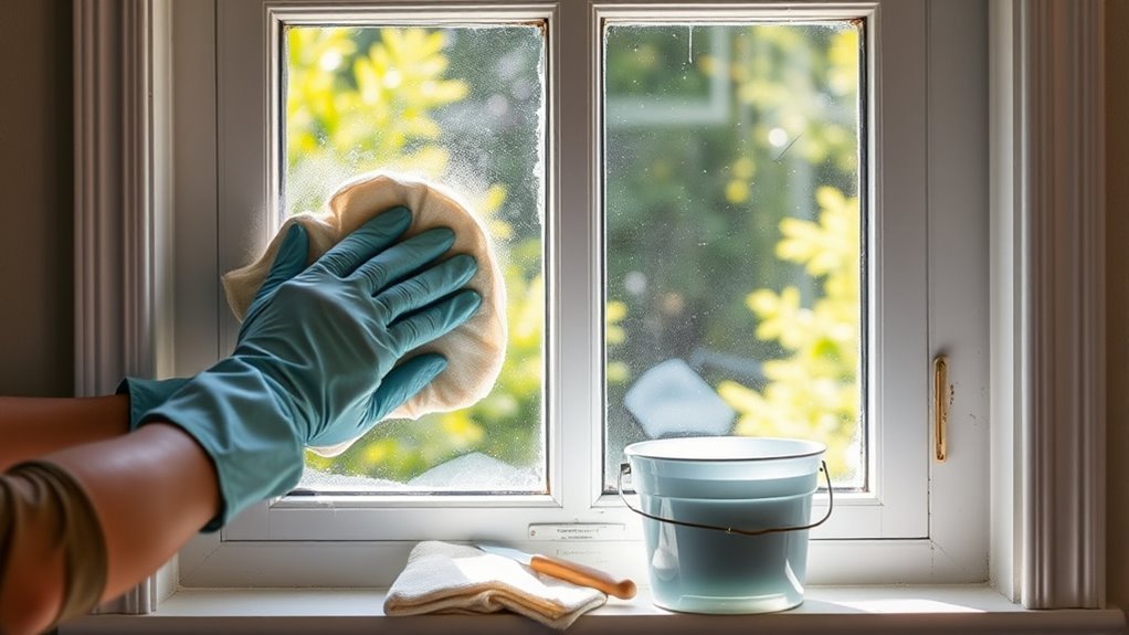 thoroughly clean window frame