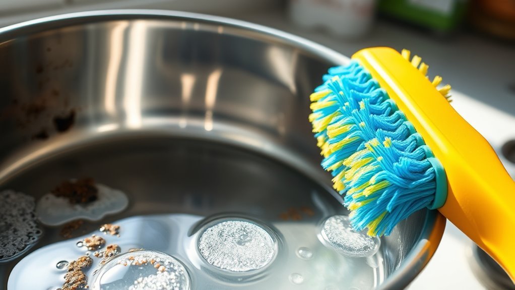 use gentle non abrasive scrubber