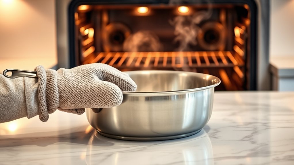 use oven mitts carefully