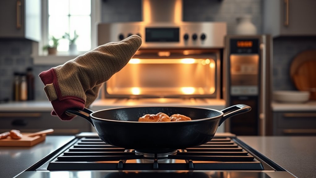 use oven mitts carefully